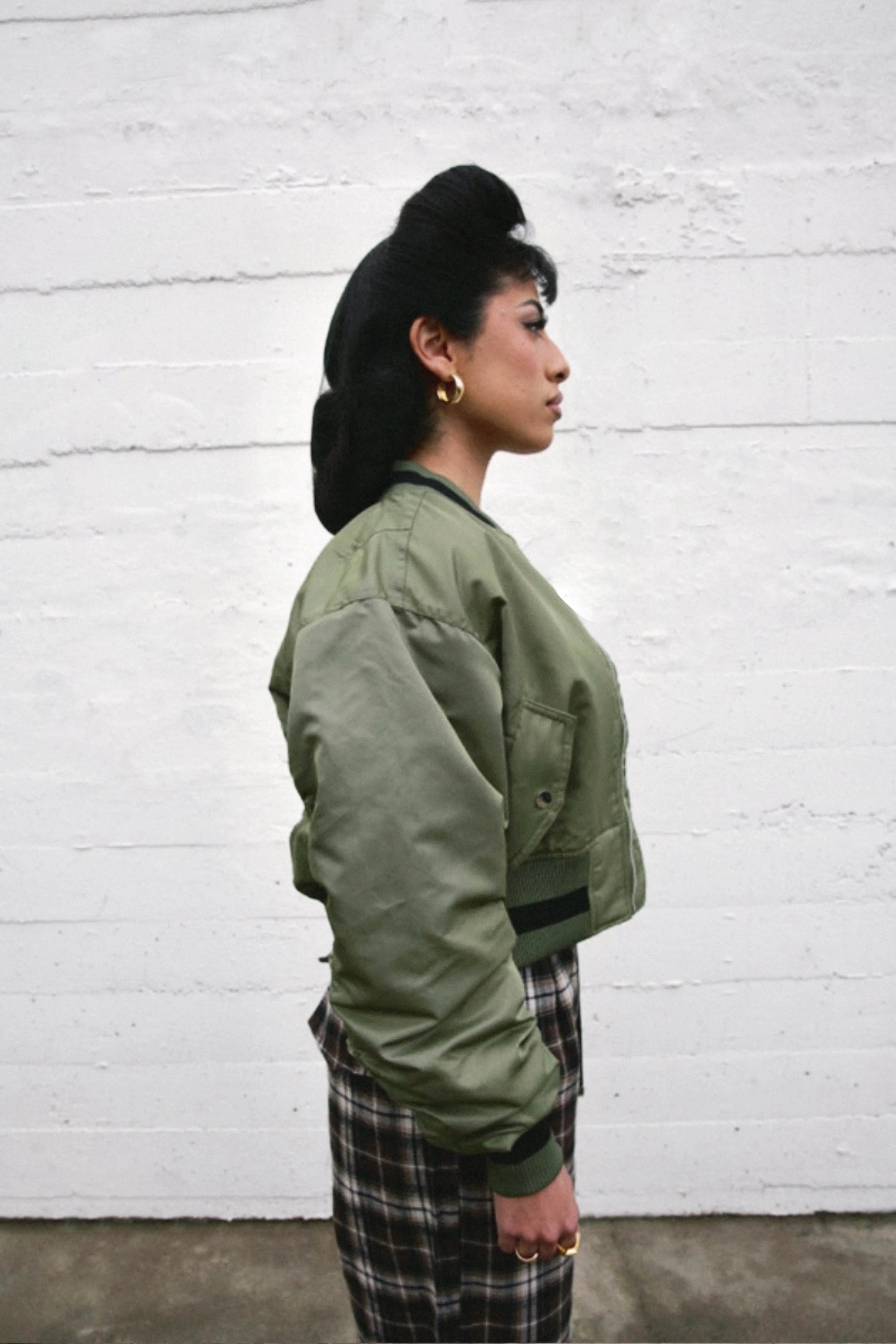 Pray Hands Bomber Jacket - Green - Image 7